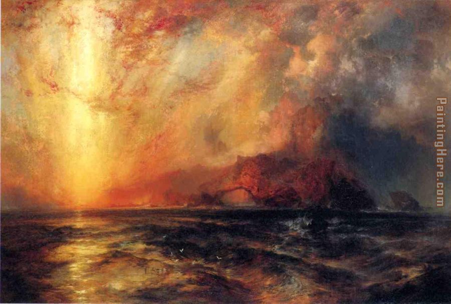 Fiercely the Red Sun Descending, Burned His Way Across the Heavens painting - Thomas Moran Fiercely the Red Sun Descending, Burned His Way Across the Heavens art painting